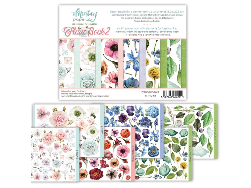 Zestaw papierów 15 x 20 cm - Mintay - Flora Book 2