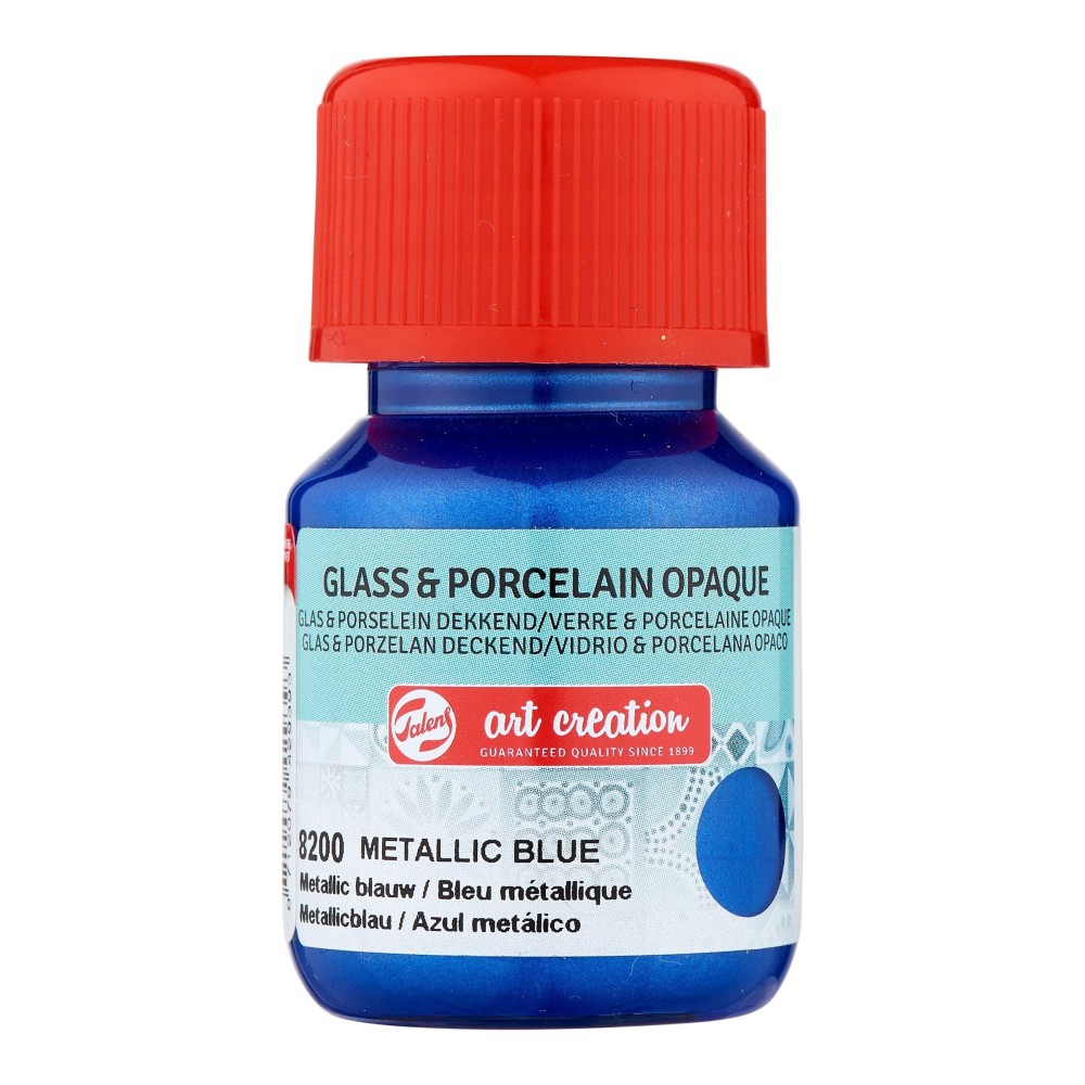 Paint for glass and porcelain - Talens Art Creation - Metallic Blue, 30 ml