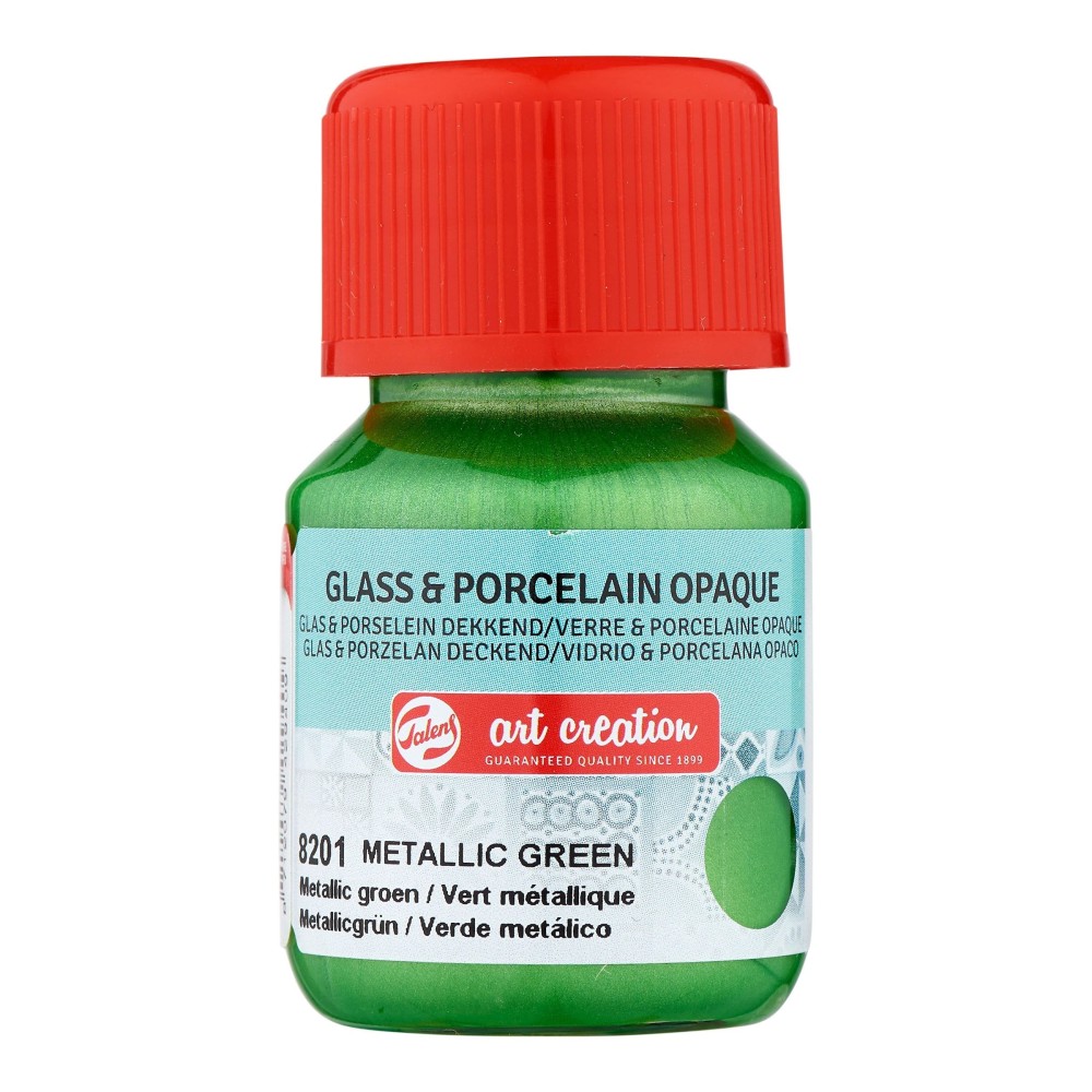 Paint for glass and porcelain - Talens Art Creation - Metallic Green, 30 ml