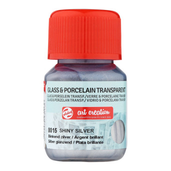 Paint for glass and porcelain - Talens Art Creation - Shiny Silver, 30 ml