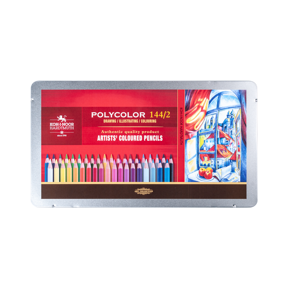 Zestaw kredek Polycolor w metalowej kasetce - Koh-I-Noor - 144 kolory