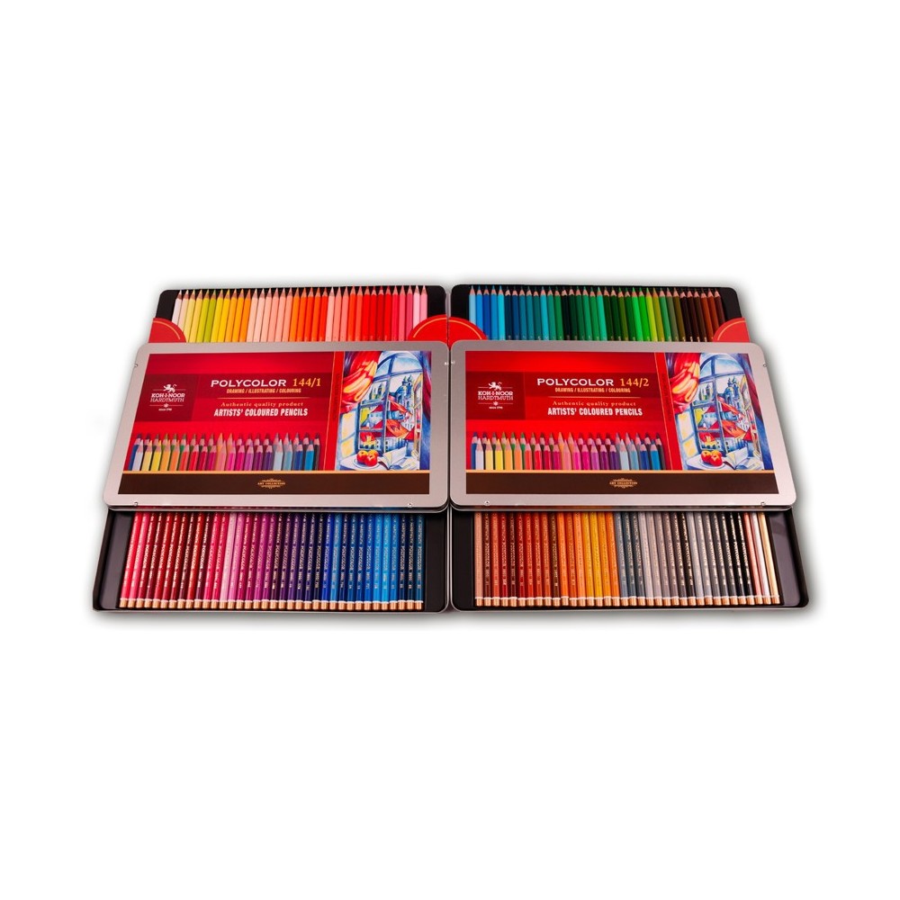 Zestaw kredek Polycolor w metalowej kasetce - Koh-I-Noor - 144 kolory