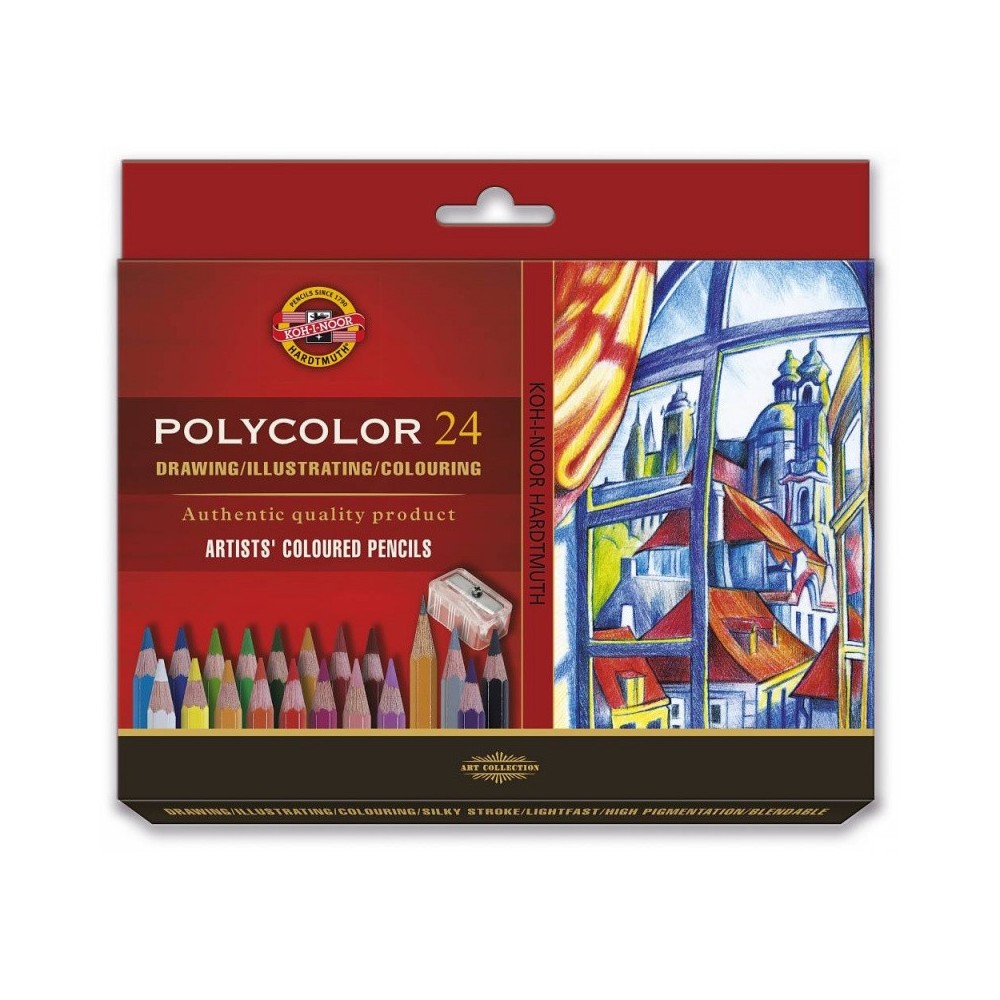 Pencil set Polycolor with rubber and sharpener - Koh-I-Noor - 24 pcs.