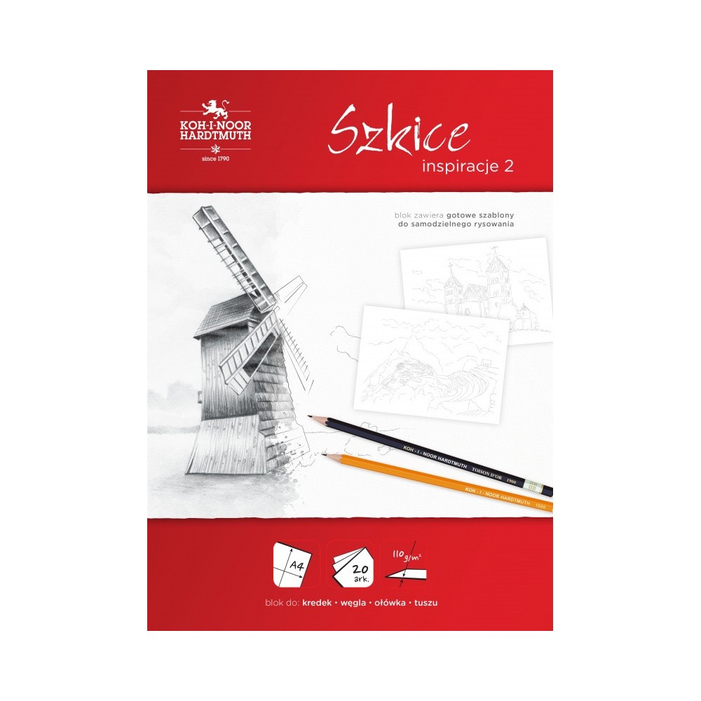 Papersheet with pre-printed motives A4 - Koh-I-Noor - Sketch, 110 g, 20 sheets