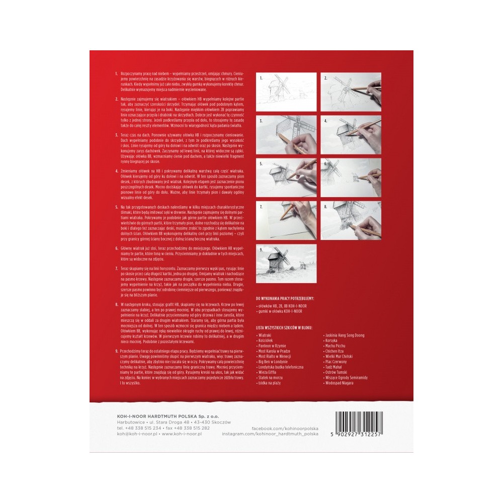 Papersheet with pre-printed motives A4 - Koh-I-Noor - Sketch, 110 g, 20 sheets