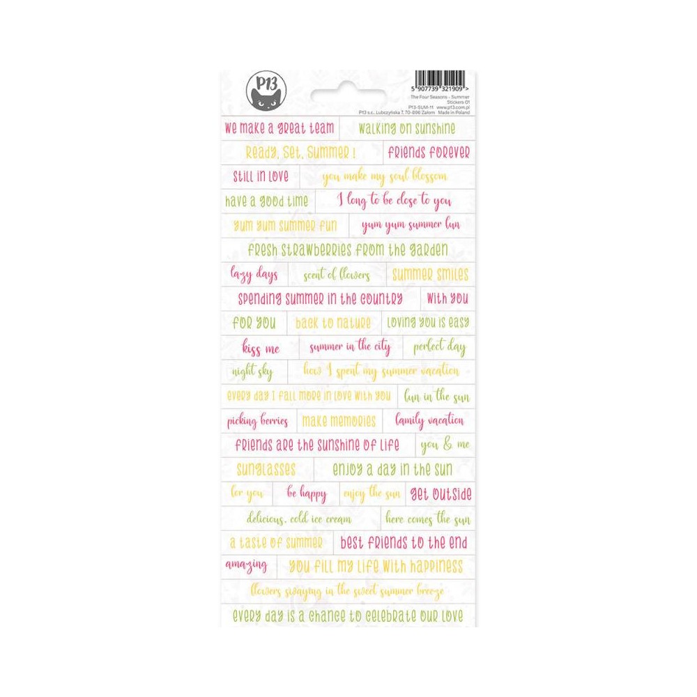 Set of stickers 10,5 x 23 cm - Piątek Trzynastego - The Four Seasons Summer 01
