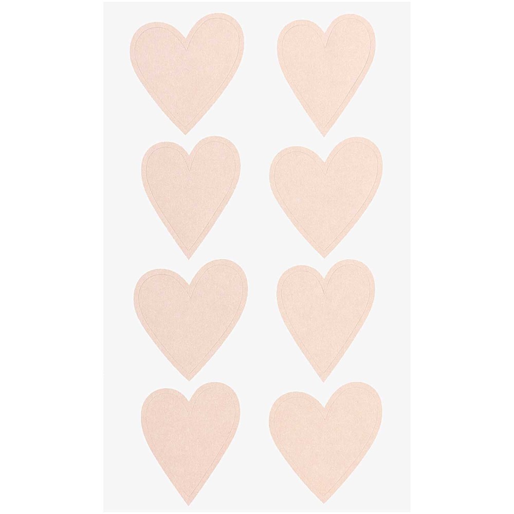 Stickers metallic hearts - Paper Poetry - beige, 32 pcs.