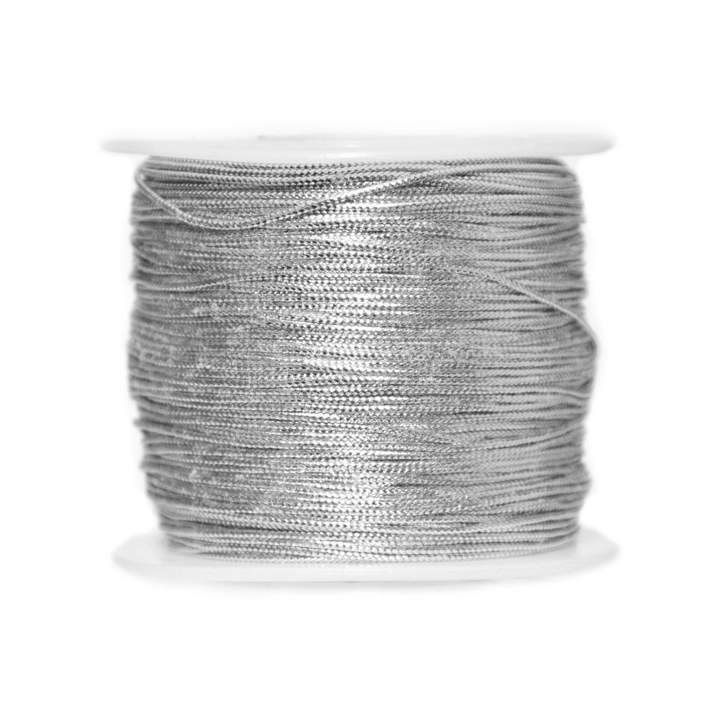 Sznurek dekoracyjny - srebrny, 0,8 mm x 100 m