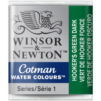 Farba akwarelowa Cotman - Winsor & Newton - Hooker's Green Dark, półkostka