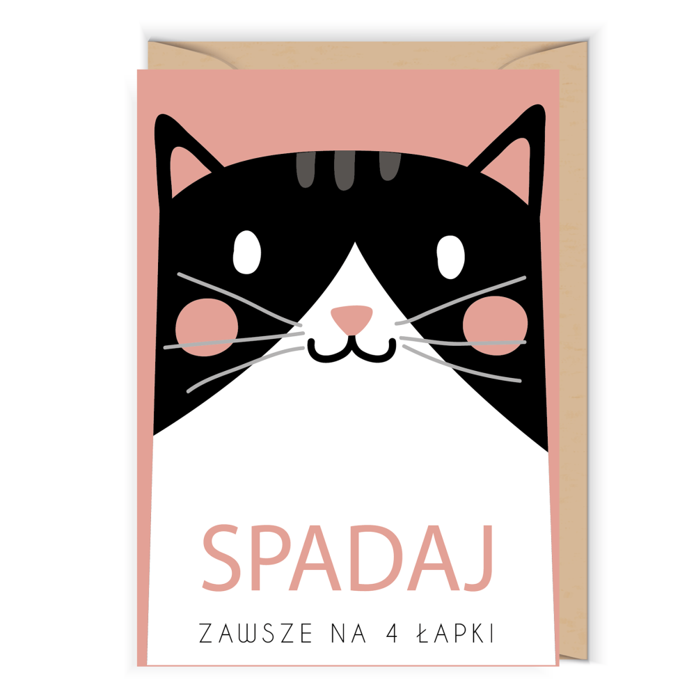 Greeting card - Cudowianki - Spadaj zawsze na 4 łapki, 12 x 17 cm