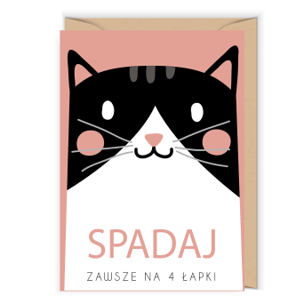 Kartka okolicznościowa - Cudowianki - Spadaj zawsze na 4 łapki, 12 x 17 cm