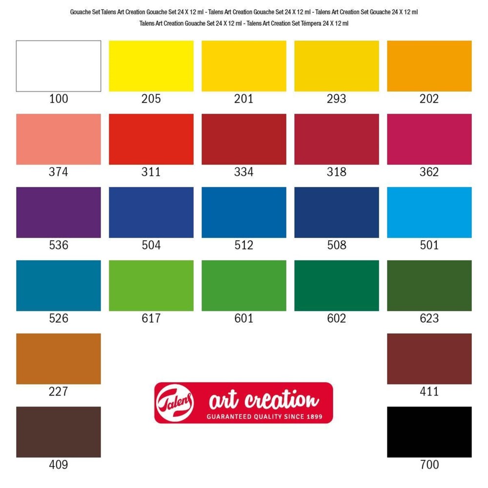 Set of gouache paints - Talens Art Creation - 24 colors x 12 ml