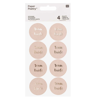 Naklejki Team Bride - Paper Poetry - różowe, 32 szt.