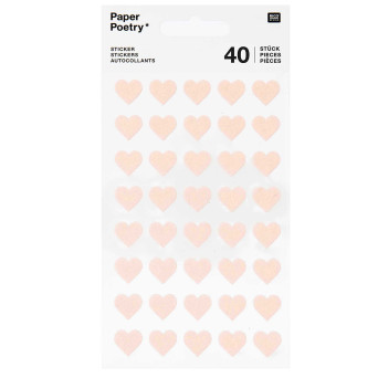 Naklejki filcowe Serca - Paper Poetry - małe, beżowe, 40 szt.