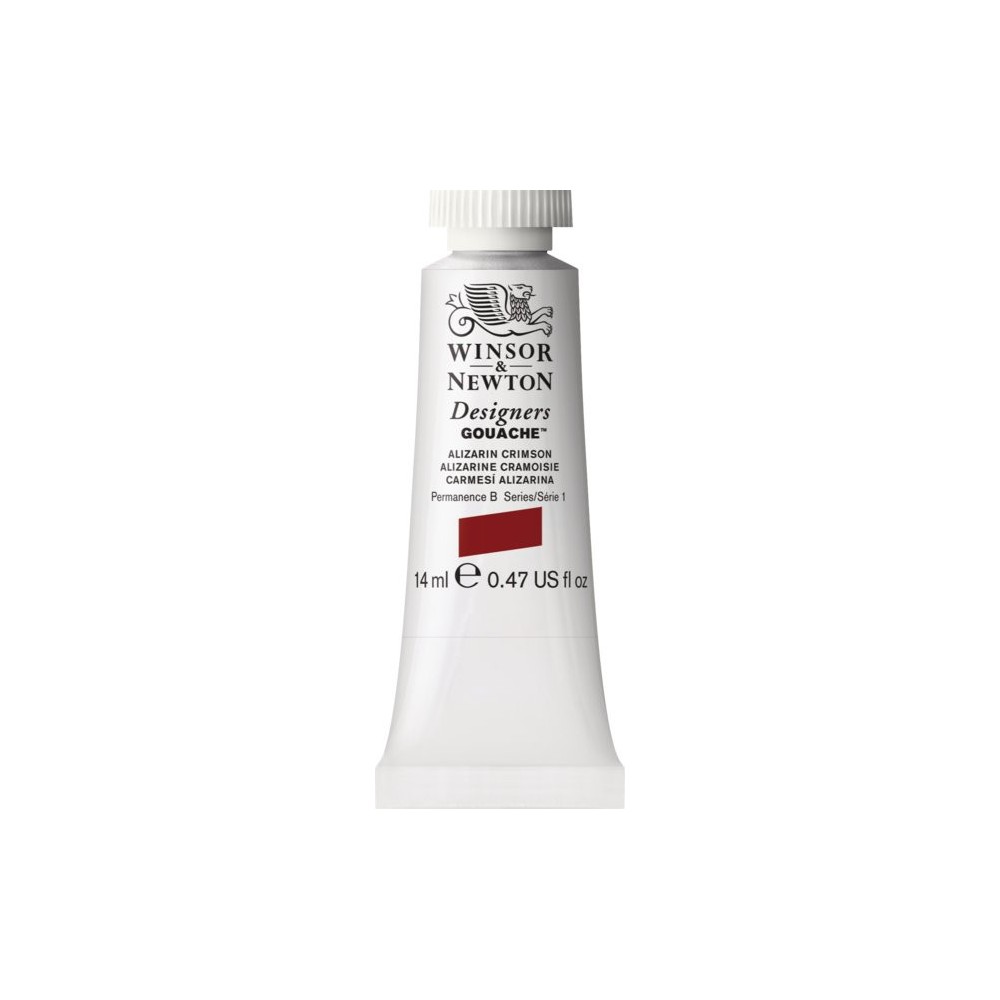 Gouache paint in tube - Winsor & Newton - Alizarin Crimson, 14 ml