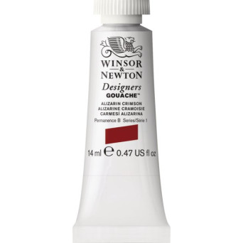 Farba gwasz Designers Gouache - Winsor & Newton - Alizarin Crimson, 14 ml
