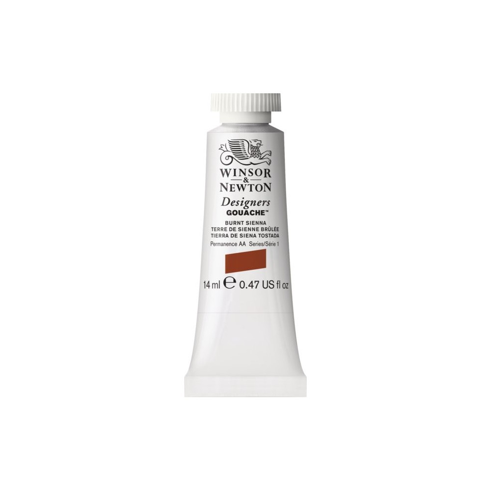 Farba gwasz Designers Gouache - Winsor & Newton - Burnt Sienna, 14 ml