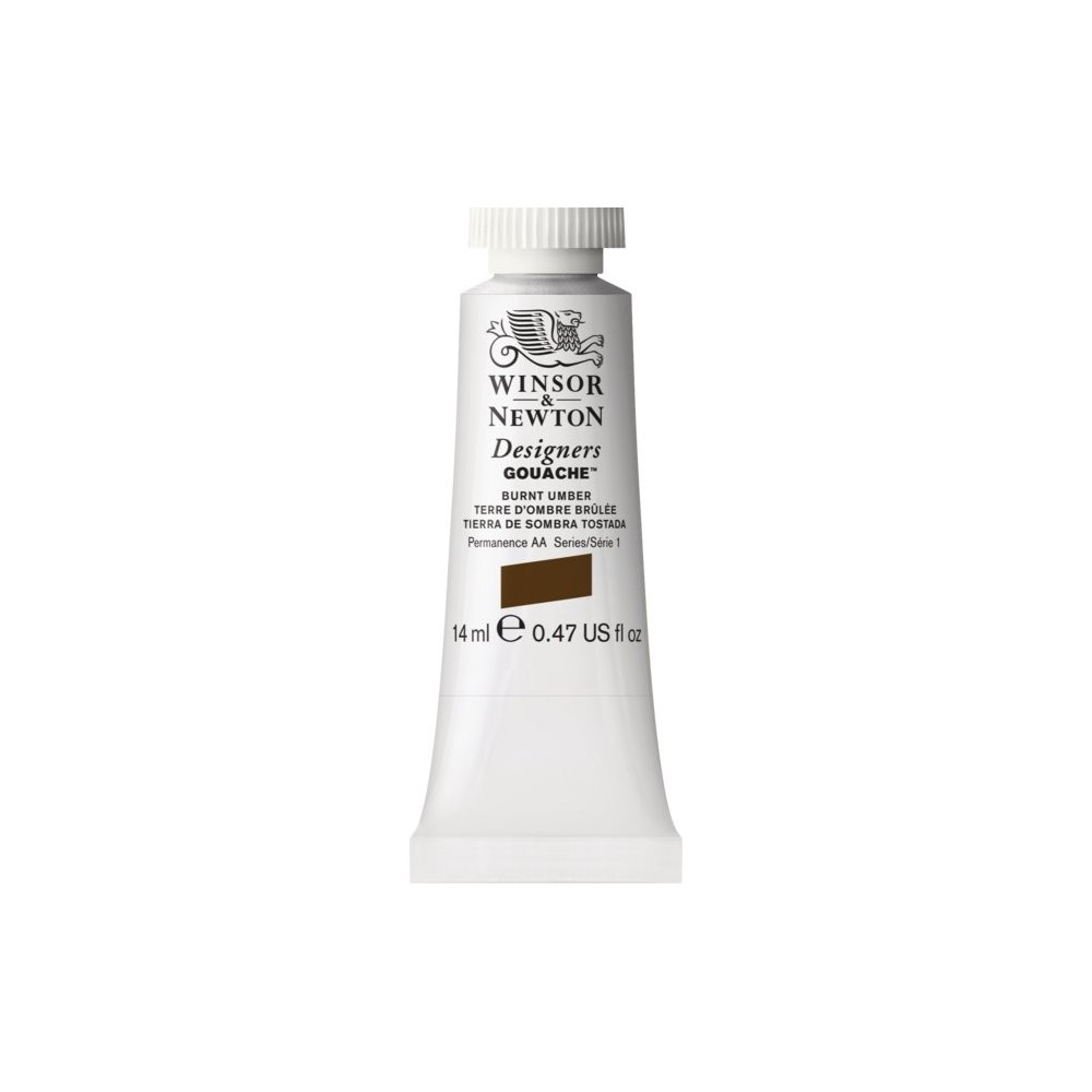 Farba gwasz Designers Gouache - Winsor & Newton - Burnt Umber, 14 ml