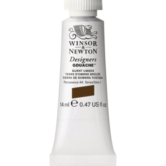 Farba gwasz Designers Gouache - Winsor & Newton - Burnt Umber, 14 ml