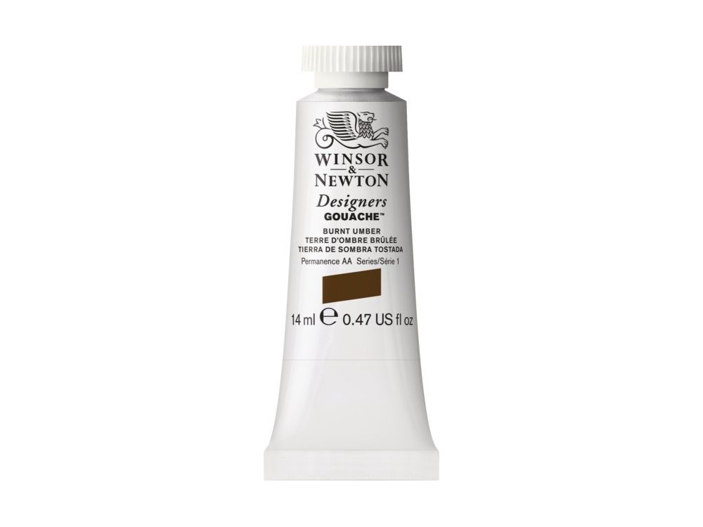 Farba gwasz Designers Gouache - Winsor & Newton - Burnt Umber, 14 ml
