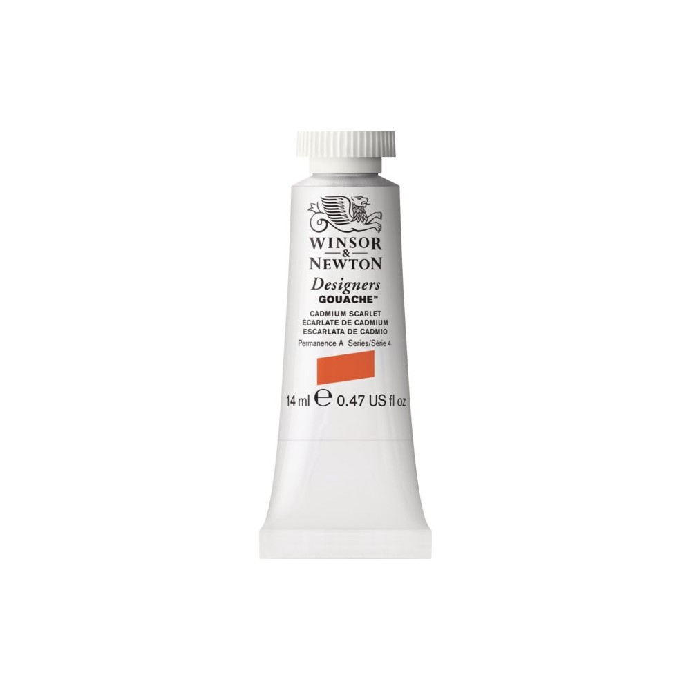 Farba gwasz Designers Gouache - Winsor & Newton - Cadmium Scarlet, 14 ml
