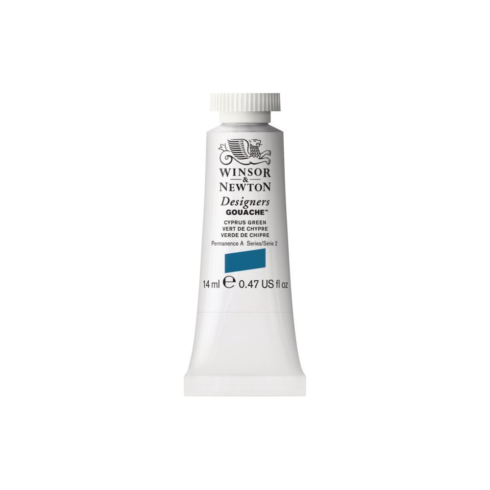 Gouache paint in tube - Winsor & Newton - Cyprus Green, 14 ml