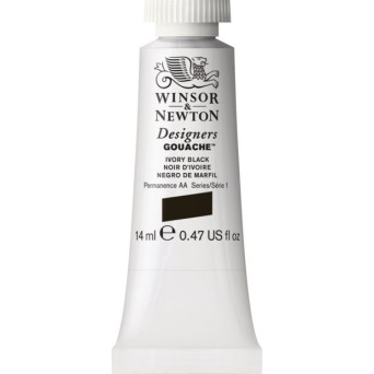 Farba gwasz Designers Gouache - Winsor & Newton - Ivory Black, 14 ml