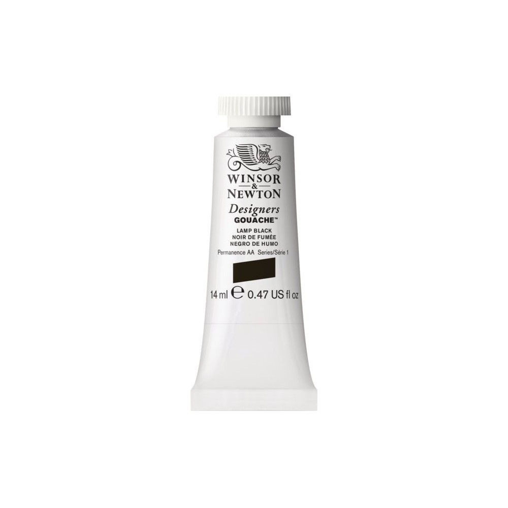 Farba gwasz Designers Gouache - Winsor & Newton - Lamp Black, 14 ml
