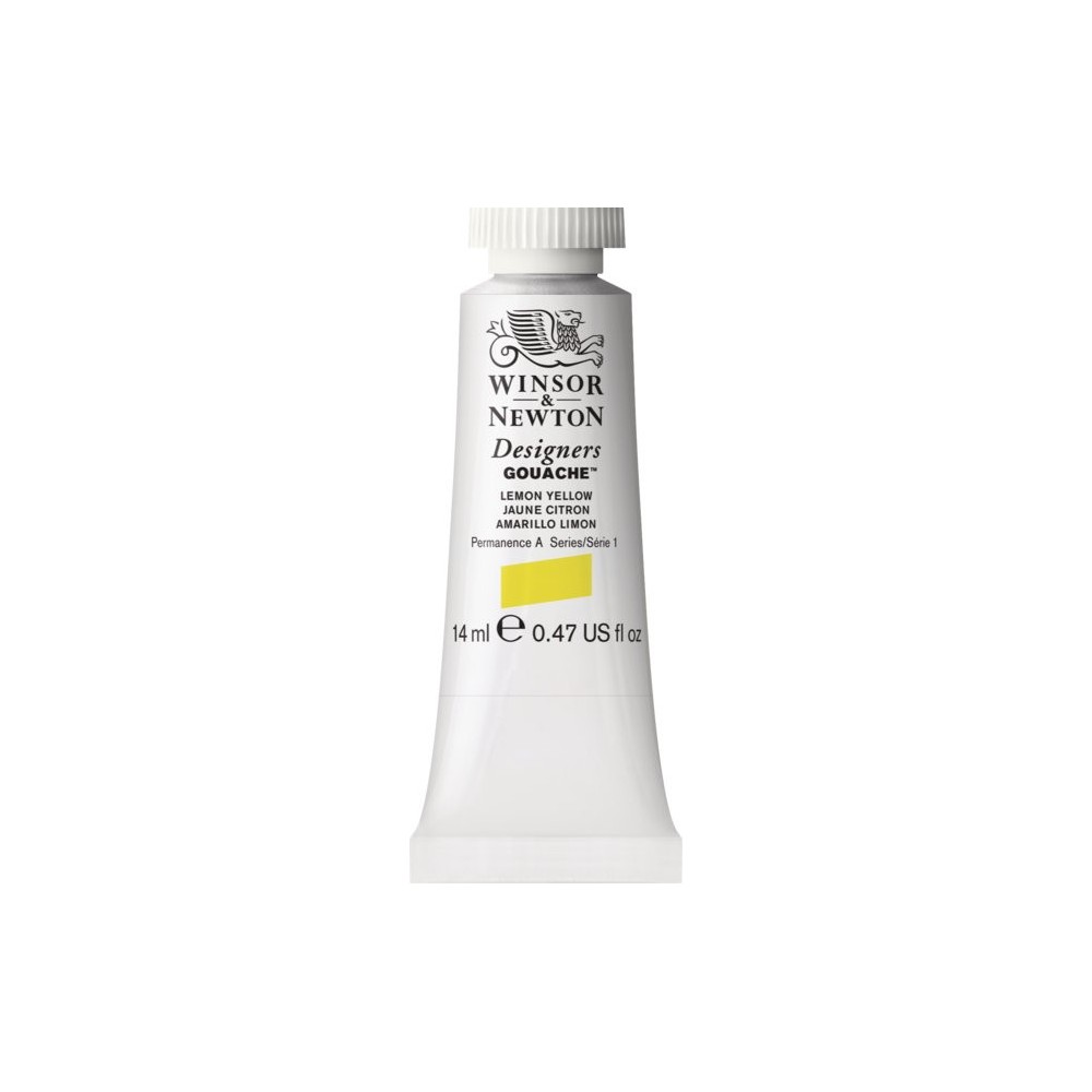 Gouache paint in tube - Winsor & Newton - Lemon Yellow, 14 ml