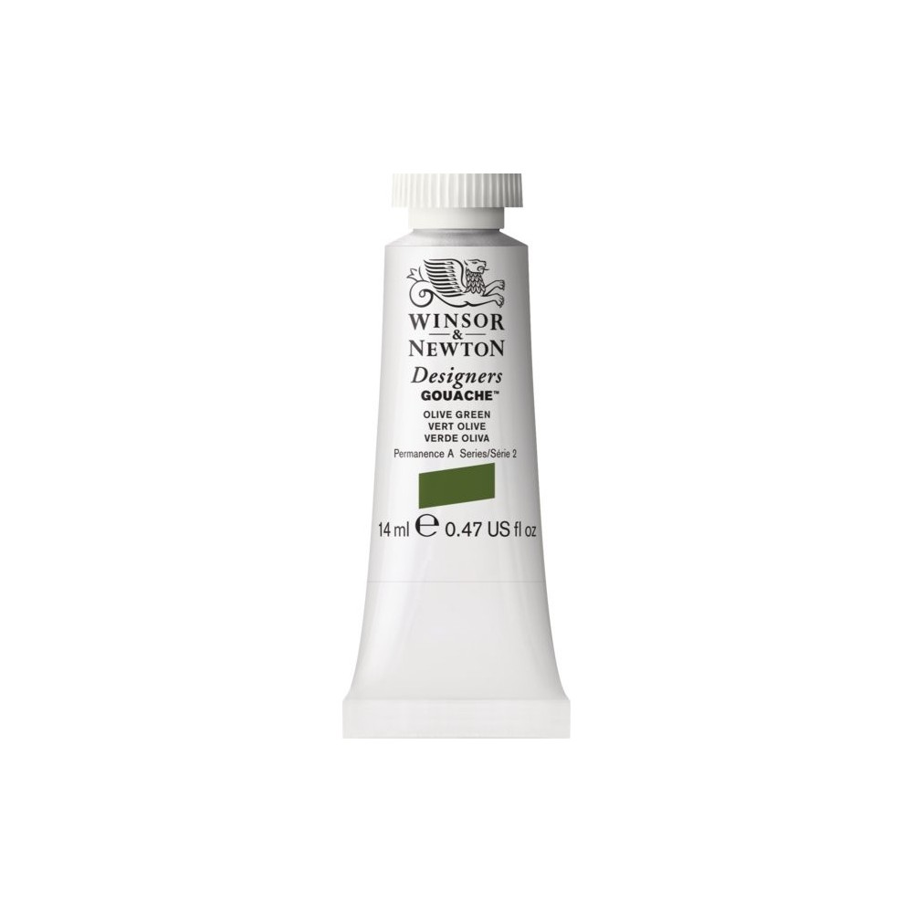 Gouache paint in tube - Winsor & Newton - Olive Green, 14 ml