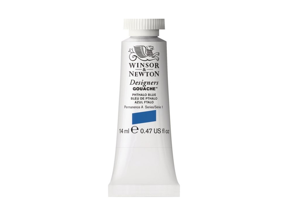 Gouache paint in tube - Winsor & Newton - Phthalo Blue, 14 ml
