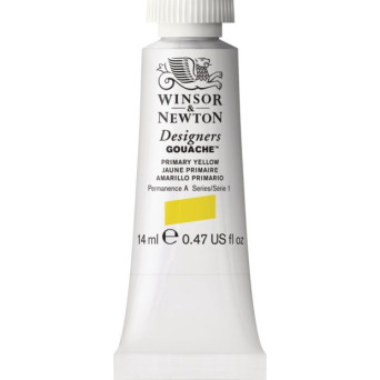 Gouache paint in tube - Winsor & Newton - Primary Yellow, 14 ml
