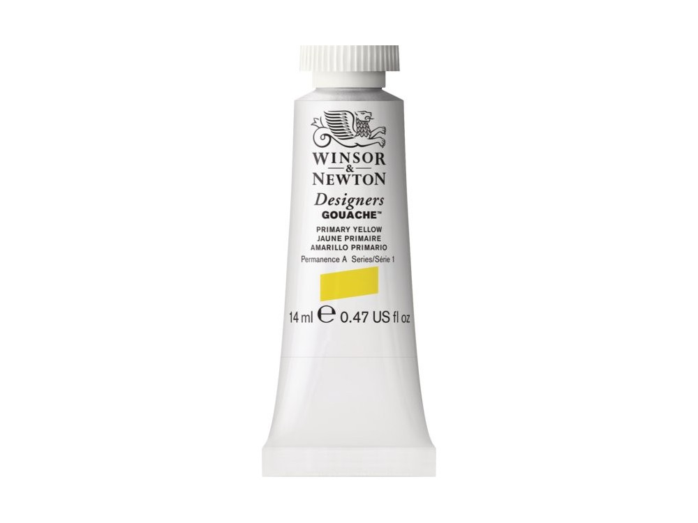 Gouache paint in tube - Winsor & Newton - Primary Yellow, 14 ml