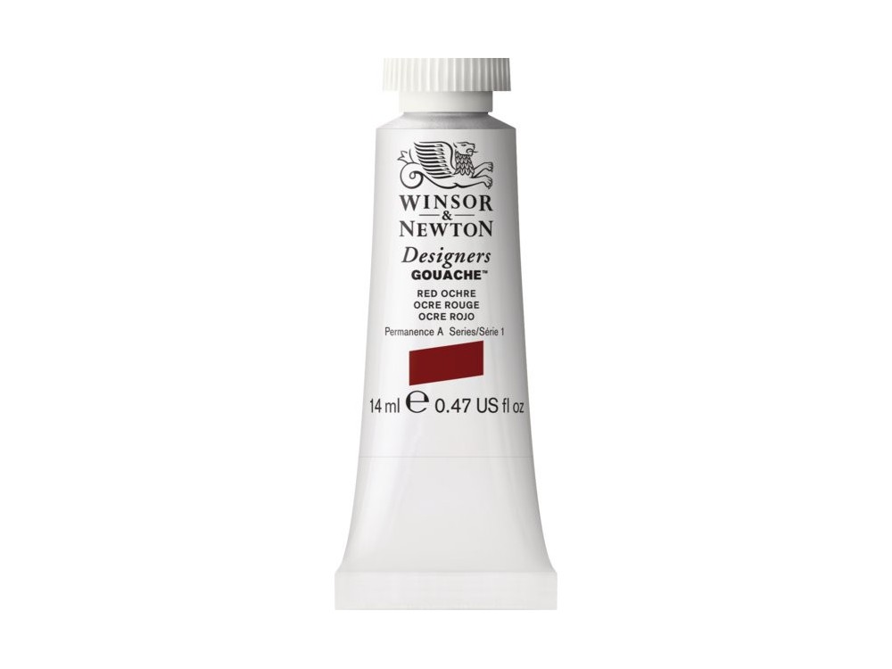 Gouache paint in tube - Winsor & Newton - Red Ochre, 14 ml