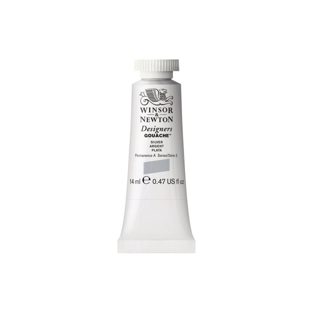 Farba gwasz Designers Gouache - Winsor & Newton - Silver, 14 ml