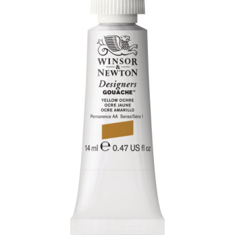 Gouache paint in tube - Winsor & Newton - Yellow Ochre, 14 ml