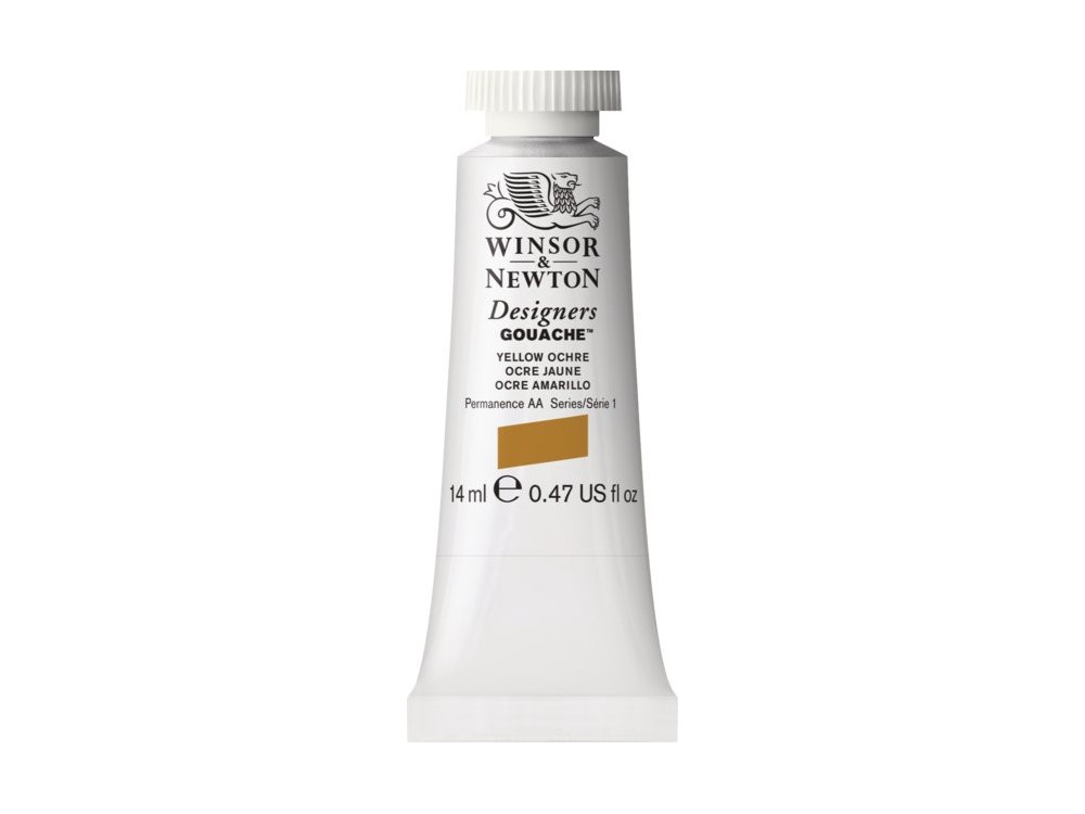 Gouache paint in tube - Winsor & Newton - Yellow Ochre, 14 ml