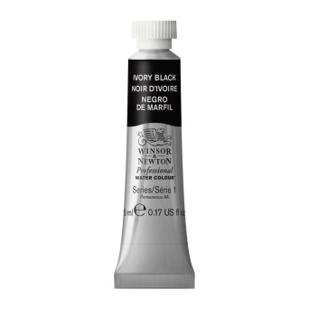 Watercolor paint Professional Watercolour - Winsor & Newton - Ivory Black, 5 ml