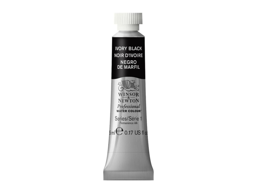 Watercolor paint Professional Watercolour - Winsor & Newton - Ivory Black, 5 ml