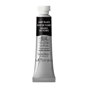 Watercolor paint Professional Watercolour - Winsor & Newton - Lamp Black, 5 ml