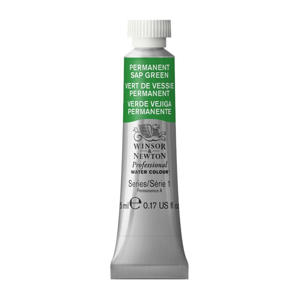 Watercolor paint Professional Watercolour - Winsor & Newton - Permanent Sap Green, 5 ml
