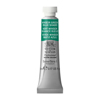 Watercolor paint Professional Watercolour - Winsor & Newton - Winsor Green Blue, 5 ml