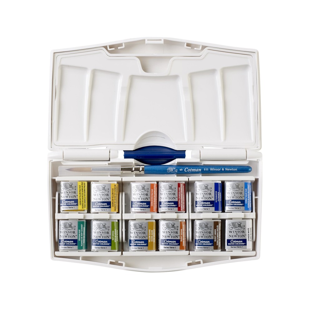 Watercolors Cotman Pocket Plus set - Winsor & Newton - 12 colors.