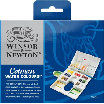 Zestaw farb akwarelowych Cotman Compact - Winsor & Newton - 14 kolorów