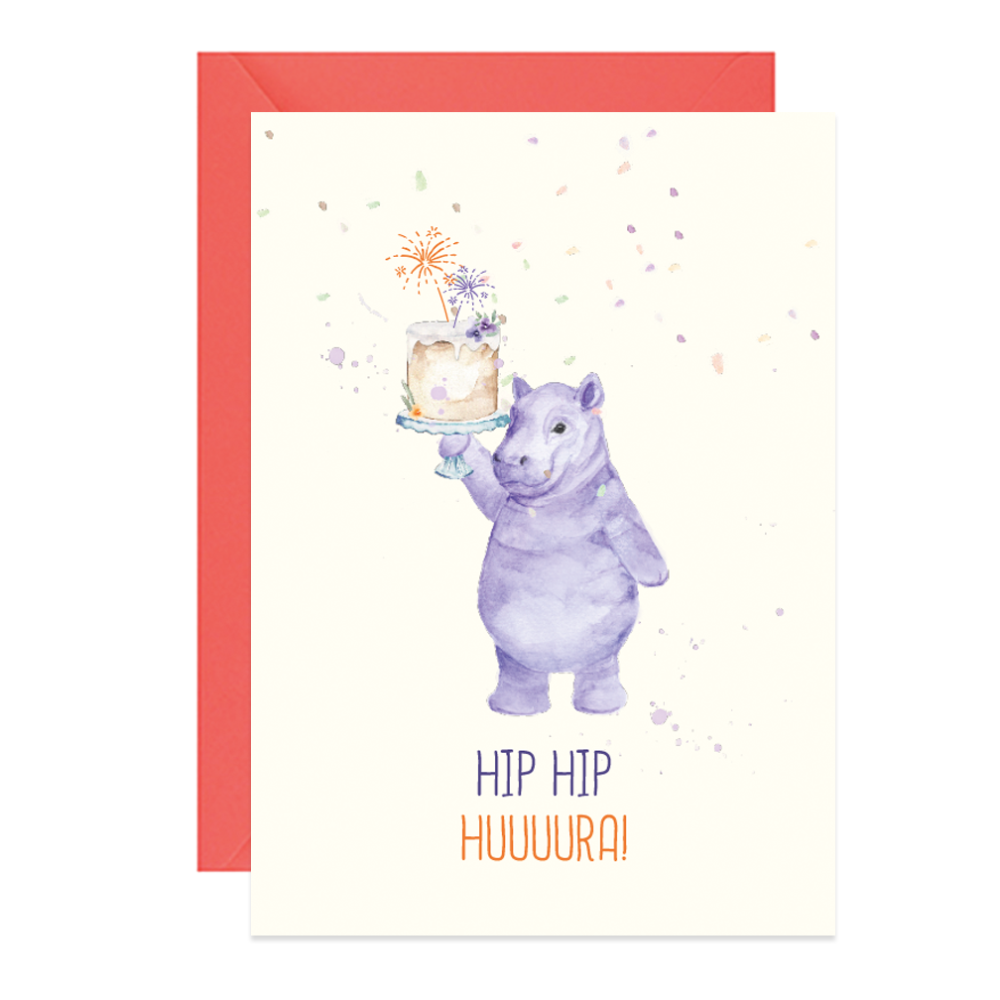 Kartka okolicznościowa A6 - Paperwords - Hip hip hurra