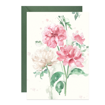 Greeting card A6 - Paperwords - Peonies