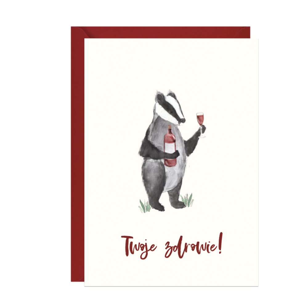 Greeting card A6 - Paperwords - Borsuk Twoje zdrowie