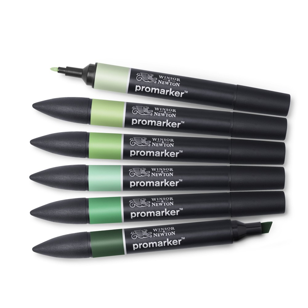 Zestaw Promarker - Winsor & Newton - Green Tones, 6 szt.