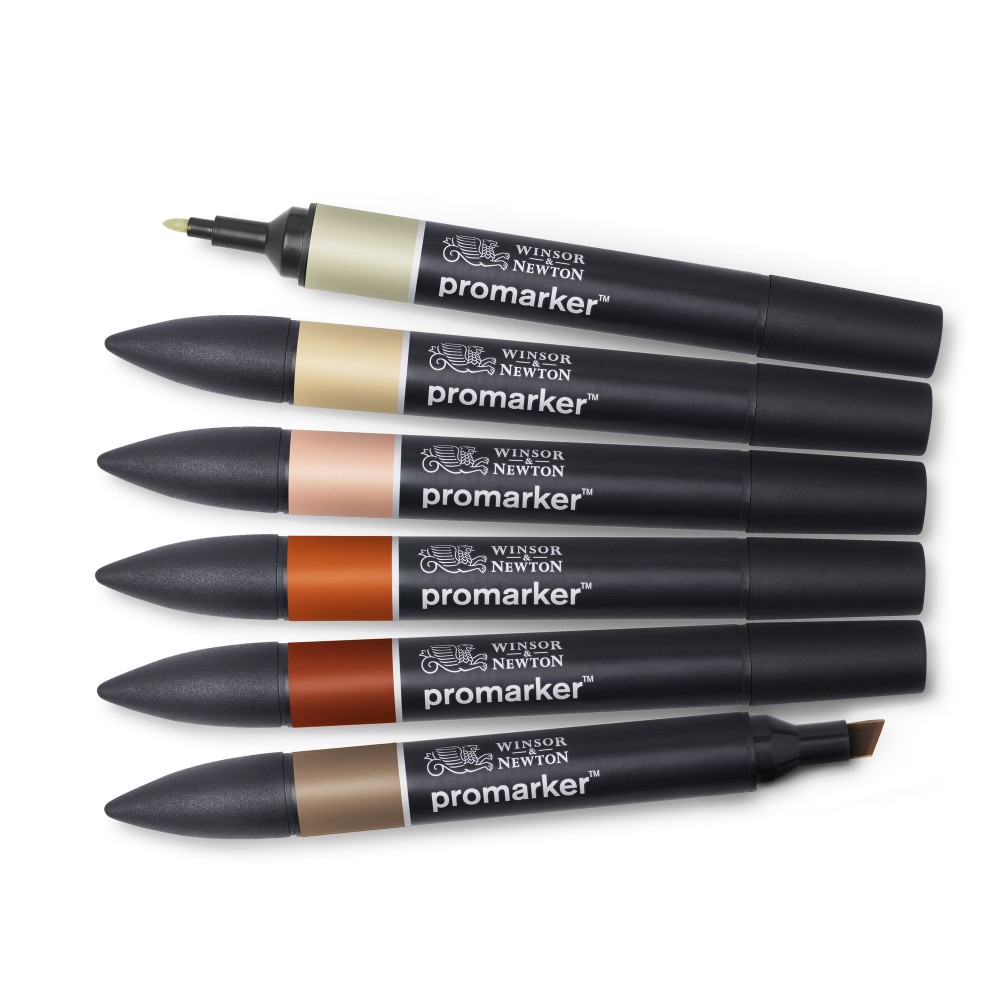 Promarker set - Winsor & Newton - Earth Tones, 6 pcs.