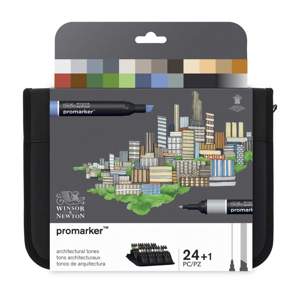 Zestaw Promarker w etui - Winsor & Newton - Architectural Tones, 25 szt.